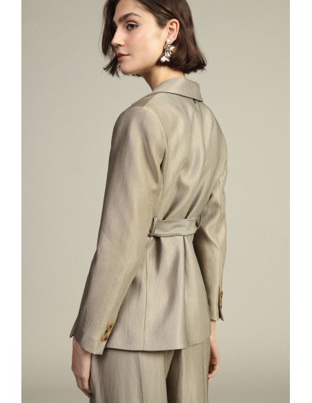 Veste-chemise avec ceinture et fente latérale Dixie