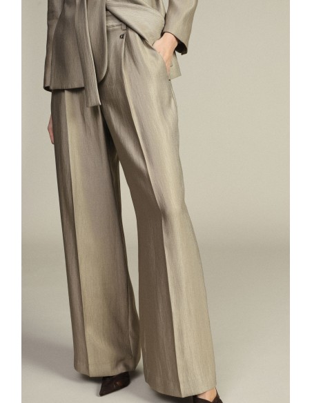 Pantalon palazzo avec pli central et poches Dixie