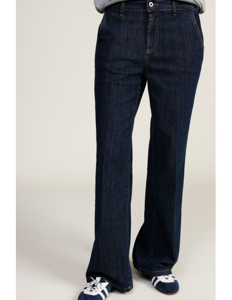 Pantalon large avec coutures frontales Dixie