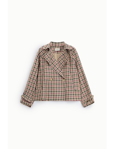 Veste-chemise à carreaux croisée à manches longues Dixie