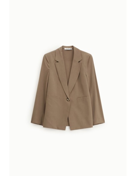 Blazer coupe droite, boutonnage simple, poches frontales s’il vous plaît