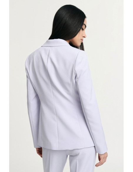 Blazer à boutonnage simple avec grande fleur décorative, s’il vous plaît