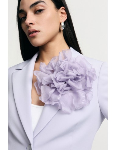 Blazer à boutonnage simple avec grande fleur décorative, s’il vous plaît