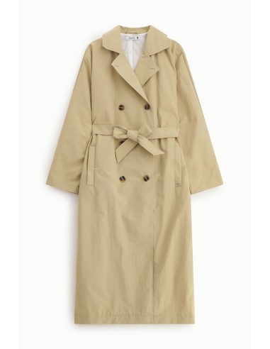 Trench-coat long avec ceinture et boutons Please