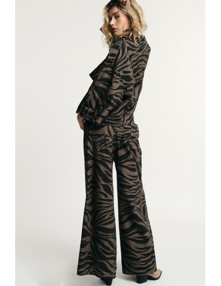 Pantalon palazzo imprimé fantaisie taille haute S’il vous plaît