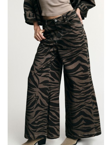Pantalon palazzo imprimé fantaisie taille haute S’il vous plaît