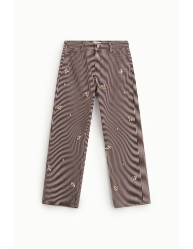 Pantalon rayé Palace avec broderie de bijoux Please