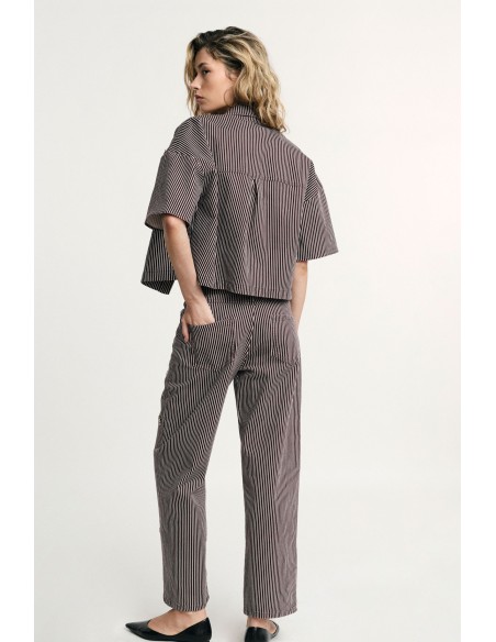 Pantalon rayé Palace avec broderie de bijoux Please