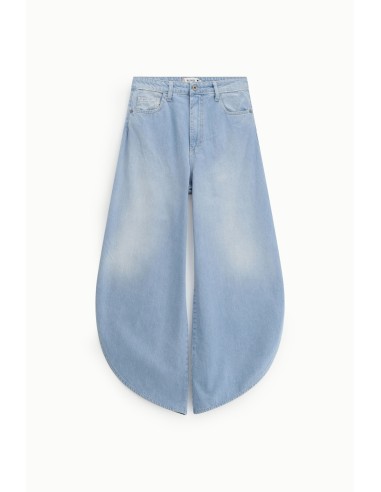 Jeans met wijde, afgeronde pijpen en zijsplitten Alstublieft