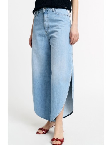 Jean à jambes larges arrondies avec fentes latérales, s’il vous plaît