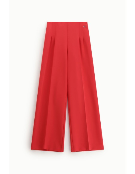 Palazzo-broek met hoge taille en plooien Alstublieft