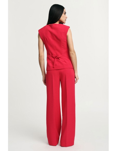 Palazzo-broek met hoge taille en plooien Alstublieft