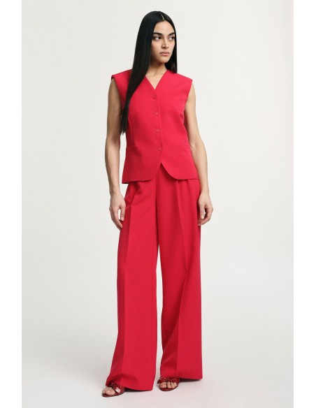 Palazzo-broek met hoge taille en plooien Alstublieft