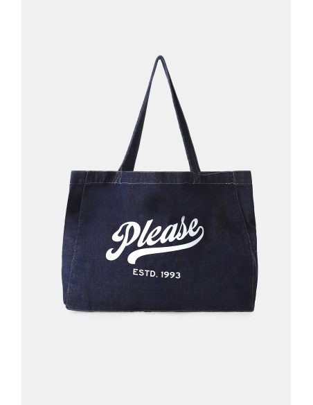 Ruime shopper met logo-opdruk aan de voorkant Please
