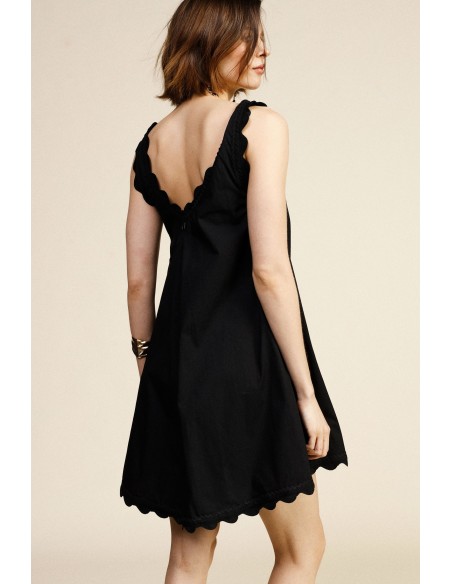 Robe courte sans manches à bordures festonnées Dixie