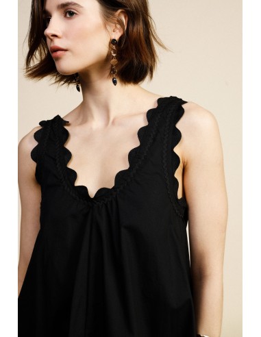 Robe courte sans manches à bordures festonnées Dixie