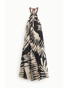 Lange jurk met tropische print en gedraaide schouderbandjes Dixie