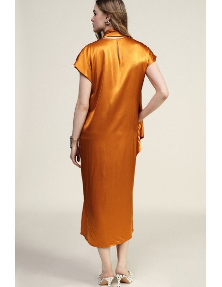 Robe longue sans manches avec drapé asymétrique Dixie