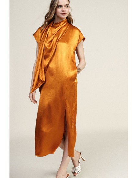Robe longue sans manches avec drapé asymétrique Dixie