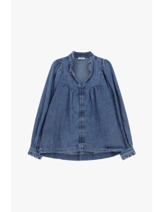 Ruimvallende blouse met V-hals en lange mouwen Dixie 2