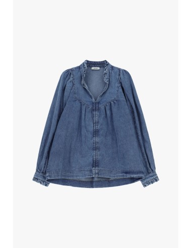 Blouse ample à col en V et manches longues Dixie