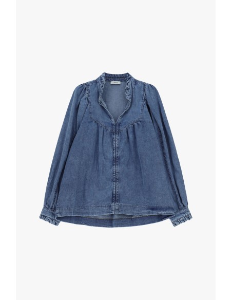 Blouse ample à col en V et manches longues Dixie