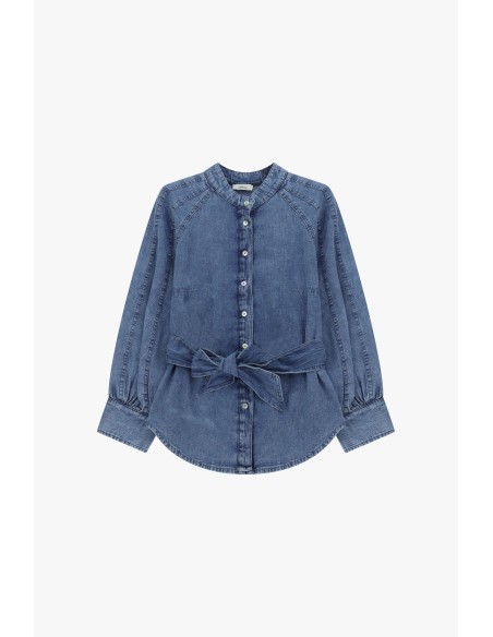 Blouse avec ceinture et col mao Dixie