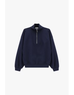 Sweatshirt Zip High Neck High Fit Xc3\Xa0 Wide Dixie