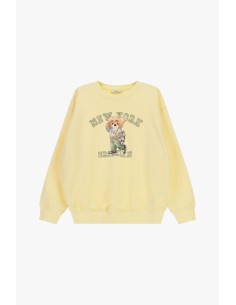 Sweatshirt à col ras du cou avec imprimé ourson et lettrage Dixie sur le devant 2