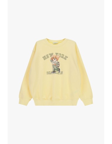 Sweatshirt à col ras du cou avec imprimé ourson et lettrage Dixie sur le devant