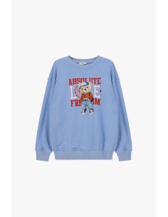 Sweater met ronde hals, teddybeerprint en Dixie-opschrift 2