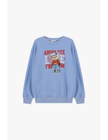 Sweatshirt col ras du cou avec impression d'ours et lettrage Dixie