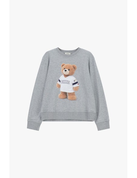 Sweater met ronde hals en teddybeerapplicatie aan de voorkant Dixie