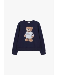 Sweater met ronde hals en teddybeerapplicatie aan de voorkant Dixie
