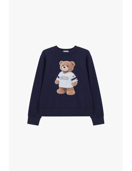 Sweatshirt à col roulé Avec Ours Appliqué Devant Dixie