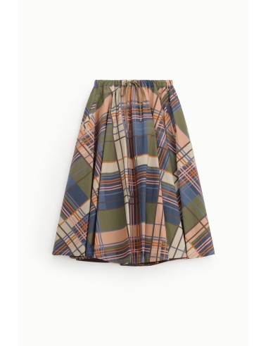 Jupe longue taille haute à motif à carreaux Dixie