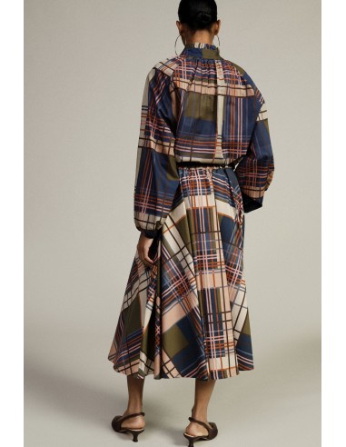 Lange rok met hoge taille en ruitmotief Dixie