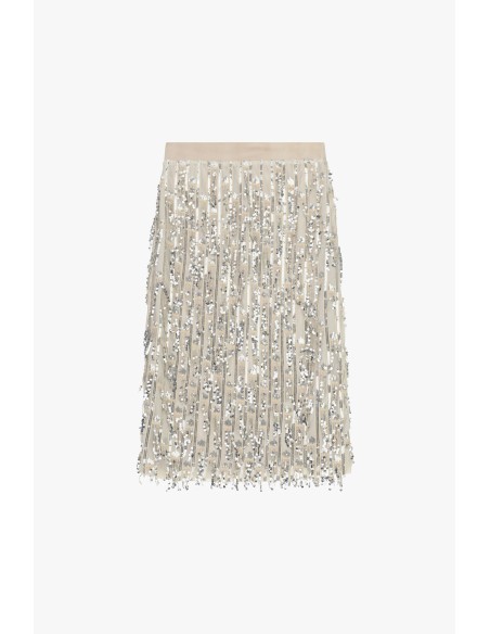 Jupe midi à paillettes et taille haute Dixie