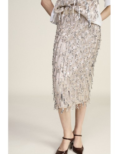 Dixie midi-rok met pailletten en hoge taille