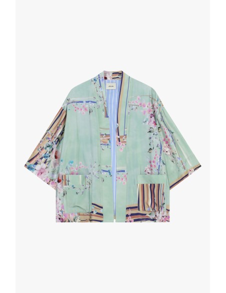 Floral Fantasy Shirt Jacket With Pockets Dixie