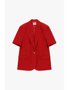Dixie blazer met enkele rij knopen, korte mouwen en klepzakken