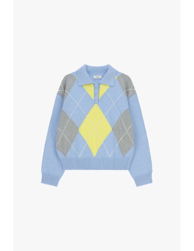 Pull en losange avec col Dixie et boutons