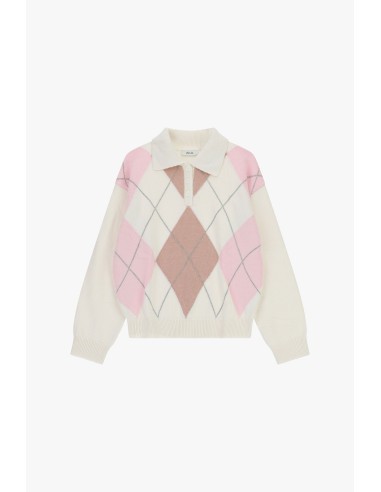 Pull en losange avec col Dixie et boutons
