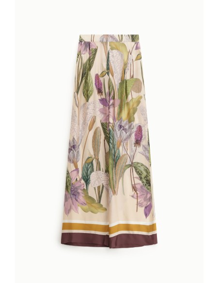 Dixie Palazzo-broek met botanische print en hoge taille