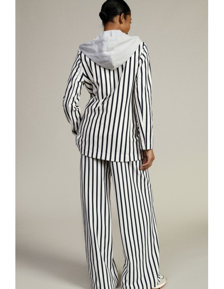 Gestreepte palazzo-broek met hoge taille en trekkoord van Dixie