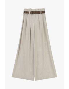 Pantalon palazzo rayé avec ceinture et taille haute Dixie 2