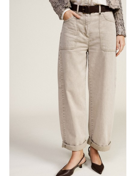 Dixie Palazzo-broek met hoge taille en opgestikte zakken
