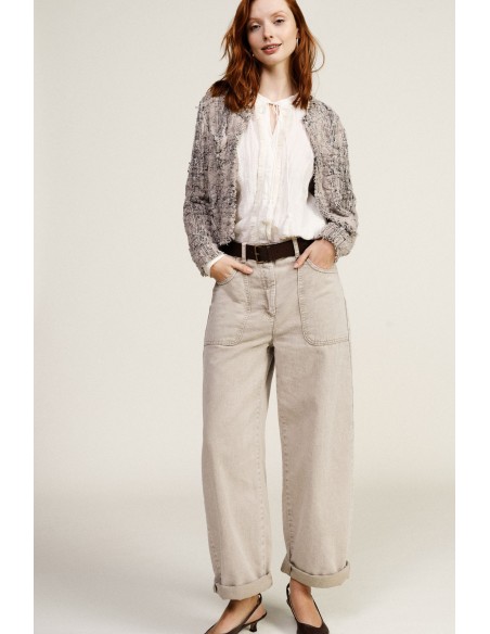 Dixie Palazzo-broek met hoge taille en opgestikte zakken