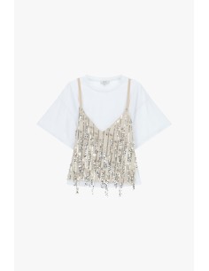 Top met T-shirt en decoratieve laagjesdetails Dixie 2