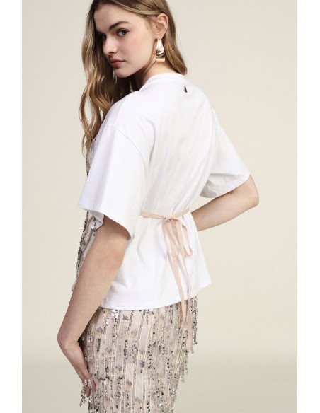 Top met T-shirt en decoratieve laagjesdetails Dixie
